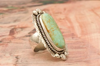 Genuine Manassa Turquoise Sterling Silver Ring